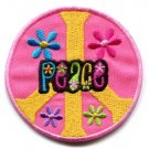 Peace sign hippie retro applique iron-on patch new S-23