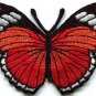 Butterfly hippie red embroidered iron-on patch S-158