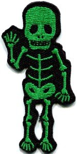 Skull skeleton goth horror psycho rock metal applique iron-on patch new S-266