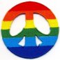 Peace Sign gay lesbian pride rainbow LGBT applique iron-on patch sm. new T-19