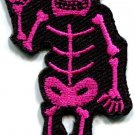 Skull skeleton goth horror applique iron-on patch FREE SHIP, NO LIMIT! S-264