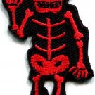 Skull skeleton goth horror rock metal blood red applique iron-on patch new S-263