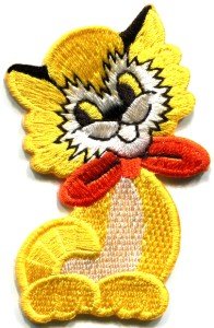 Kitty cat kitten pet retro boho sew sewing applique iron-on patch new S-212