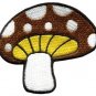 Mushroom retro 70's love applique iron-on patch S-79