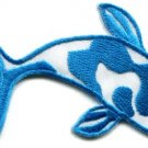 Japanese koi carp fish tattoo Japan love blue applique iron-on patch new S-433