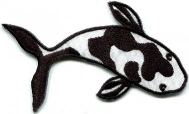 Japanese koi carp fish tattoo Japan love black applique iron-on patch new S-435