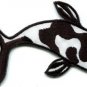 Japanese koi carp fish tattoo Japan love black applique iron-on patch new S-435