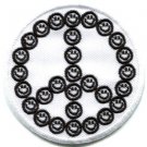 Smiley face peace sign hippie 70s iron-on patch S-25