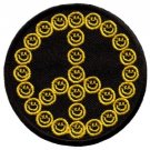 Smiley face peace sign hippie 70s iron-on patch S-26