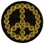 Smiley face peace sign hippie 70s iron-on patch S-26