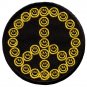 Smiley face peace sign hippie 70s iron-on patch S-26