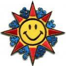 Sun smiley face groovy 70s applique iron-on patch S-302