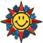 Sun smiley face groovy 70s applique iron-on patch S-302
