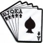Royal flush playing cards biker retro poker ace applique iron-on patch new S-583