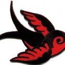 Bird tattoo swallow dove swiftlet sparrow applique iron-on patch new Small S-593