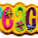 Love peace boho hippie flower power retro weed applique iron-on patch new S-33