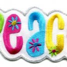 Peace sign hippie embroidered iron-on patch small S-32