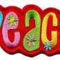 Peace sign hippie applique iron-on patch small S-31