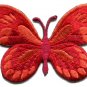 Butterfly hippie red embroidered iron-on patch S-169