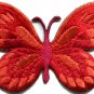 Butterfly hippie red embroidered iron-on patch S-169