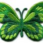 Butterfly hippie green embroidered iron-on patch S-166