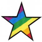 Star gay pride 70's retro disco fab superstar applique iron-on patch new S-143
