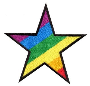 Star gay pride 70's retro disco fab superstar applique iron-on patch new S-143