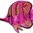 Angelfish fish pink applique iron-on patch new S-221
