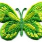 Butterfly hippie green embroidered iron-on patch S-167