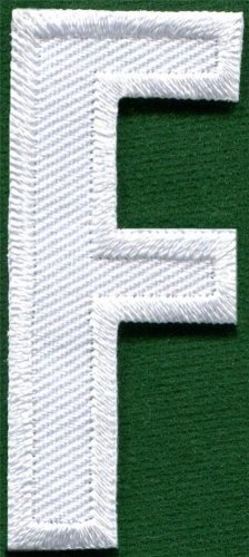 Letter F english alphabet language school applique iron-on patch new S-852