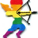 Cupid god of love gay lesbian rainbow LGBT applique iron-on patch new S-551