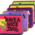 Lot of 5 Have a Nice Day 70s retro hippie boho groovy appliques iron-on patches