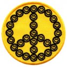 Smiley face peace sign hippie retro iron-on patch S-24