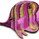 Angelfish fish aquatic wildlife pink applique iron-on patch new S-286
