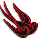 Bird tattoo swallow dove swiftlet sparrow biker applique iron-on patch Lg. S-357