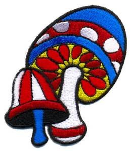 Mushroom boho 70s hippie retro love peace weed pot applique iron-on patch S-81
