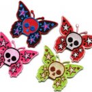 Lot of 4 butterfly skull horror goth tattoo punk boho appliques iron-on patches