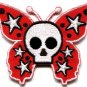 Lot of 4 butterfly skull horror goth tattoo punk boho appliques iron-on patches