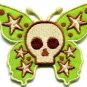 Lot of 4 butterfly skull horror goth tattoo punk boho appliques iron-on patches