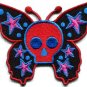 Lot of 4 butterfly skull horror goth tattoo punk boho appliques iron-on patches
