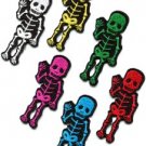 Lot of 6 skull skeleton goth punk emo horror biker sew appliques iron-on patches