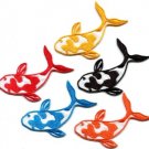 Lot of 5 Japanese koi carp fish tattoo Japan yellow appliques iron-on patches