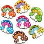 Lot of 7 mushroom boho hippie retro love peace weed appliques iron-on patches