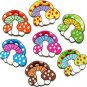 Lot of 7 mushroom boho hippie retro love peace weed appliques iron-on patches
