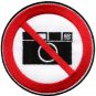 No Cameras pictures photos sign symbol warning applique iron-on patch new S-646
