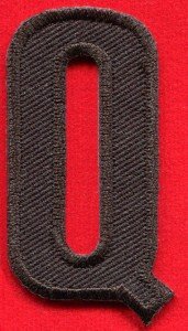 Letter Q english alphabet language school applique iron-on patch new S-889
