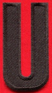 Letter U english alphabet language school applique iron-on patch new S-893