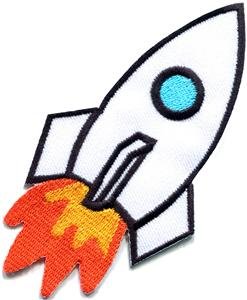 Rocket missile spacecraft aircraft outer space ufo applique iron-on patch S-674