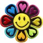 Flower power smiley face boho hippie retro love applique iron-on patch new S-694