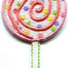 Lollipop sucker candy sweets retro kids sticky-pop applique iron-on patch S-668